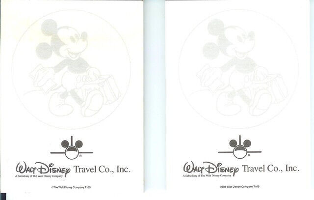 2 Walt Disney Travel Co. Backstage Note Pads, Mickey Walking with Suitcase Logo
