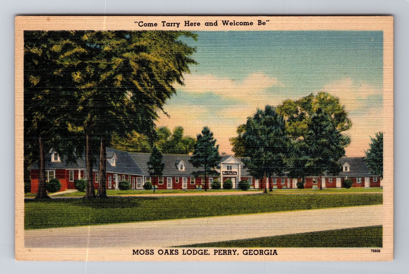 Perry GA-Georgia, Moss Oaks Lodge, Advertising, Vintage Souvenir Postcard