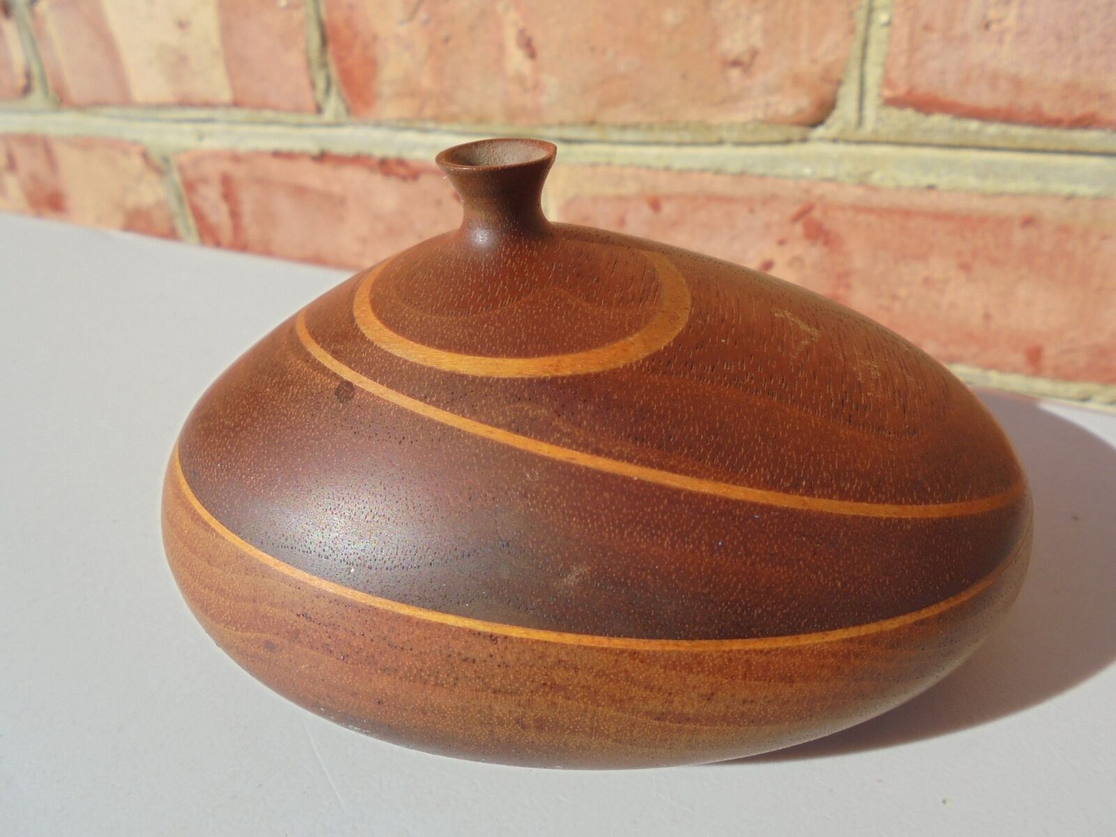 Vintage Signed Roger Sloan Turned Wood Vase