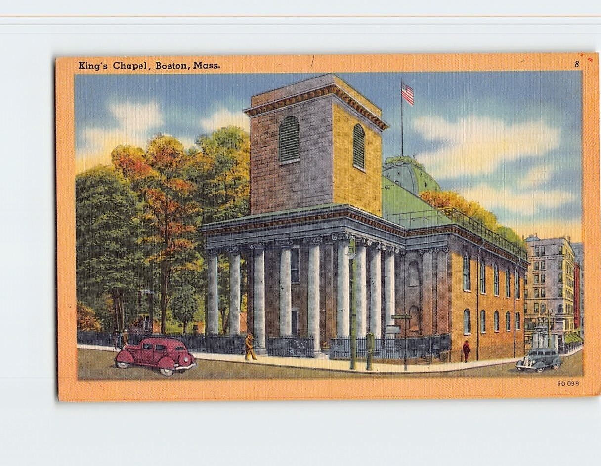 Postcard King's Chapel Boston Massachusetts USA