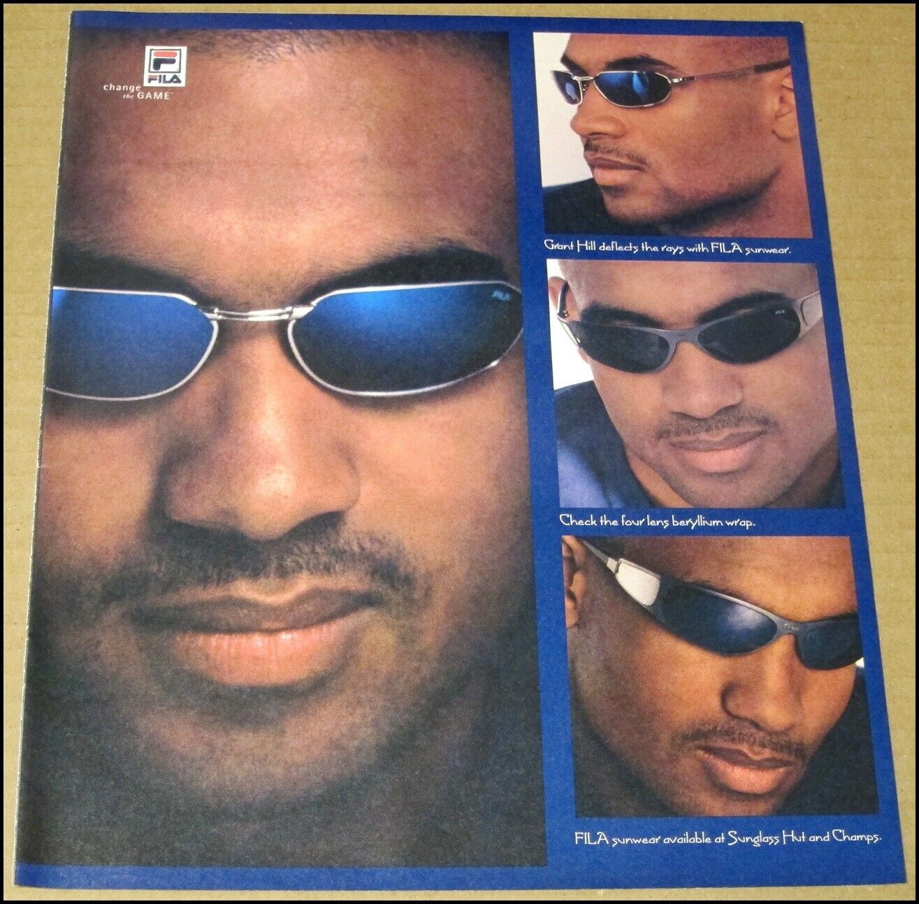 1996 Grant Hill Fila Sunglasses Print Ad Advertisement Detroit Pistons HOF Pepsi