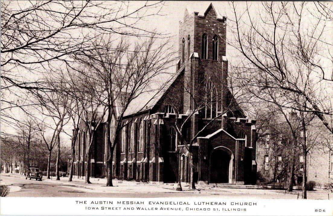 Chicago IL Illinois AUSTIN MESSIAH EVANGELICAL LUTHERAN CHURCH Religion Postcard