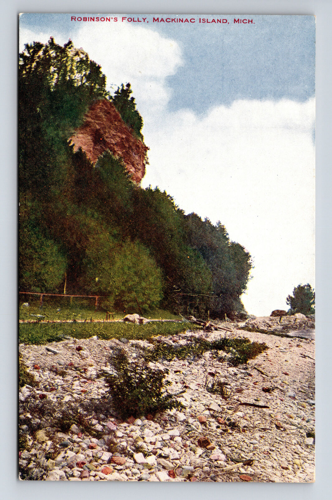 Scenic View Robinson\'s Folly Mackinac Island Michigan MI VO Hammon Postcard