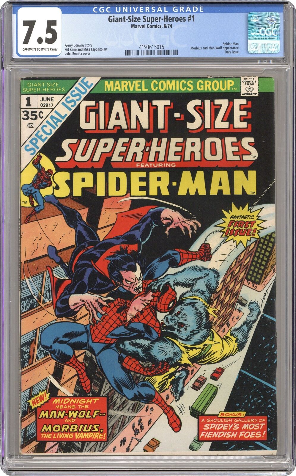 Giant Size Super Heroes Featuring Spider-Man #1 CGC 7.5 1974 4193615015