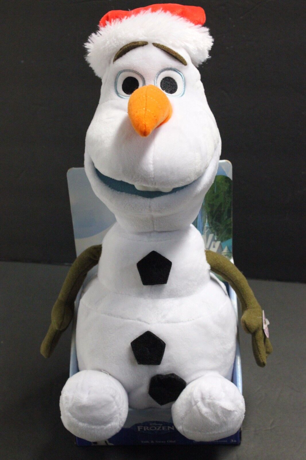 New Disney Frozen Talk and Moveing heSway Olaf with Santa Hat Animated Plush New