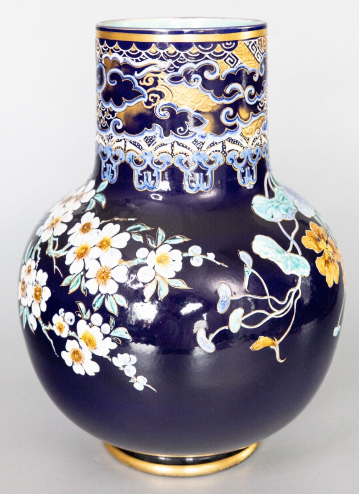 Monumental Antique 19th Century French Sarreguemines Majolica Vase