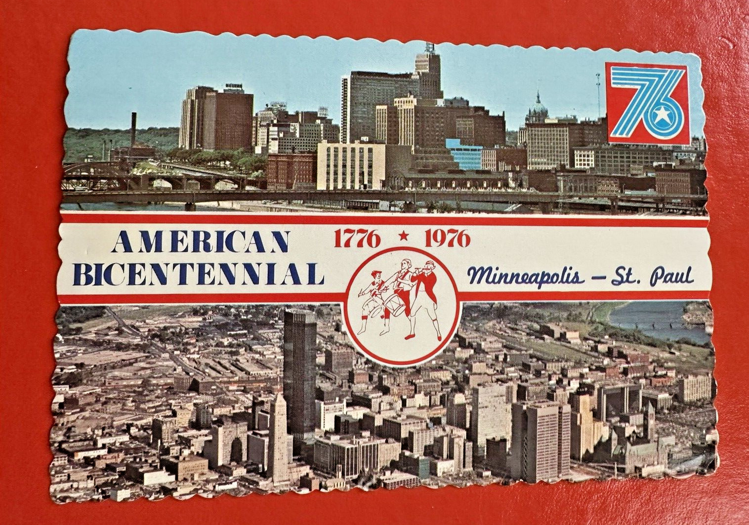 1976 American Bicentennial Postcard~ Minneapolis-St. Paul Minnesota Downtown
