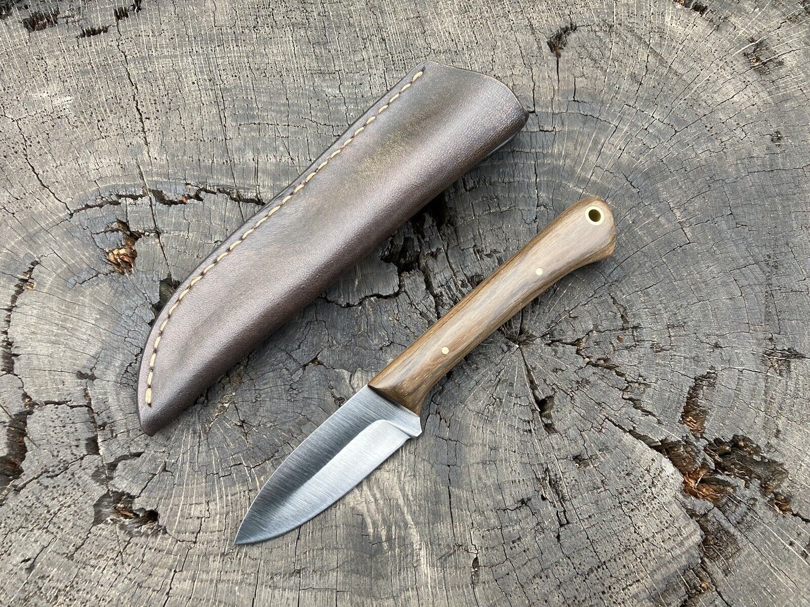 Small Handmade EDC Knife—2.5” Blade—1/16” 15n20 steel—4.25” Ziricote Handle—DLW