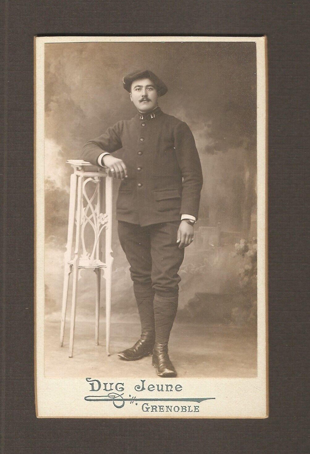 Vintage Antique Duc Jeune Grenoble CDV Photo Young French Military Man France