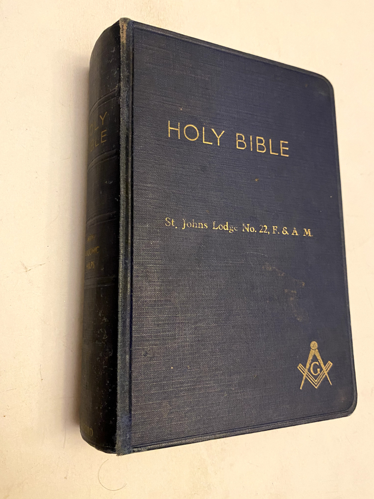 Vintage 1928 The Holy Bible W/ Masonic Helps Saint Johns Lodge No. 22 F&AM