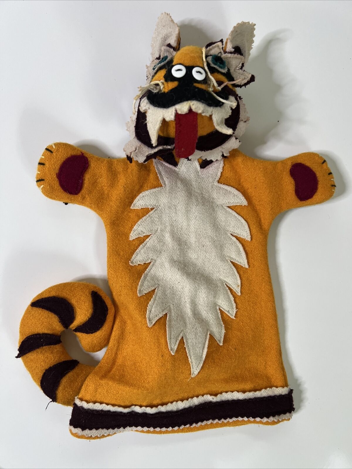 RARE Tibet Artisan Initiative Tiger Hand Puppet Wool Handmade