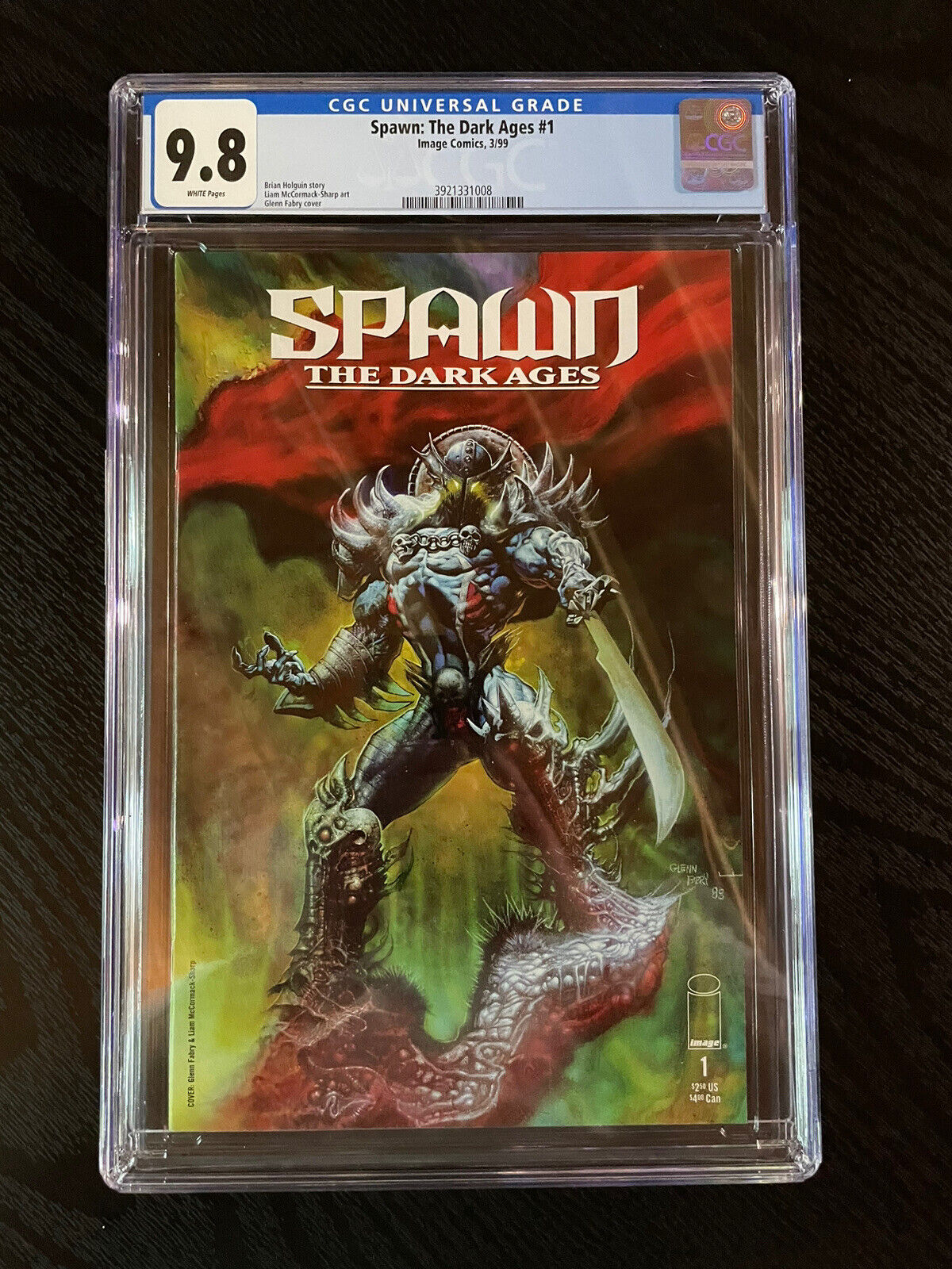 Spawn The Dark Ages 1 CGC 9.8 NM/M White Pages Image New Slab McFarlane Fabry