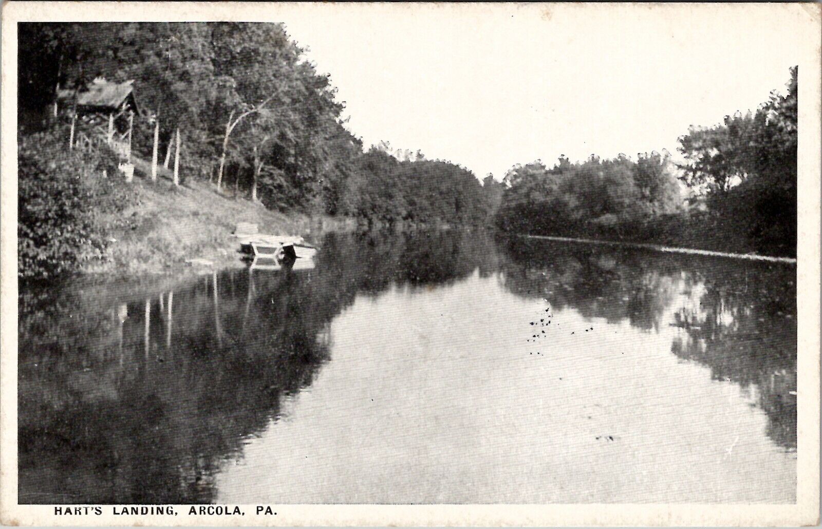 Arcola Pennsylvania Harts Landing Boats Lake Postcard U13