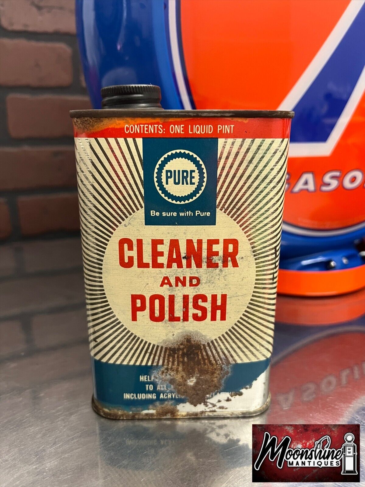 1950’s PURE Cleaner and Polish Can - Gas & Oil