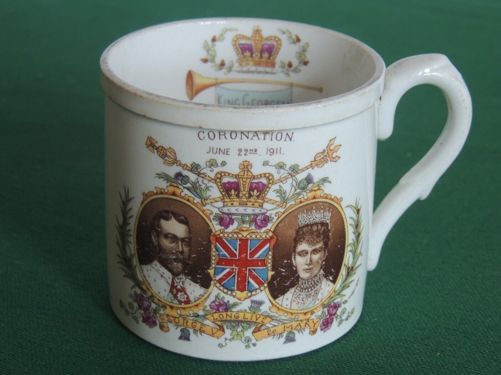 Antique 1911 King George V Coronation Mug Shelley Late Foley Wakefield Baynes Co