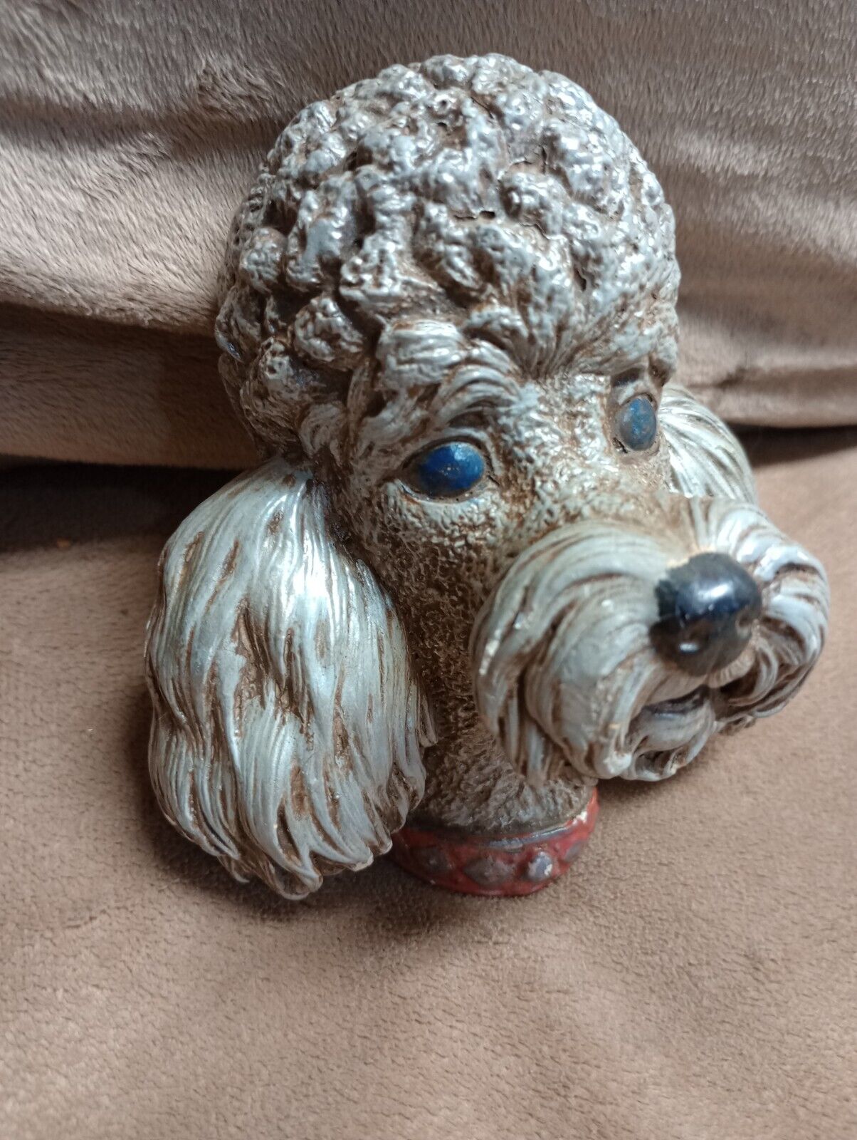 Vintage Chalkware Poodle Plaque MCM Kitsch Wall Decor Puppy Dog 60s. Poodle Gift