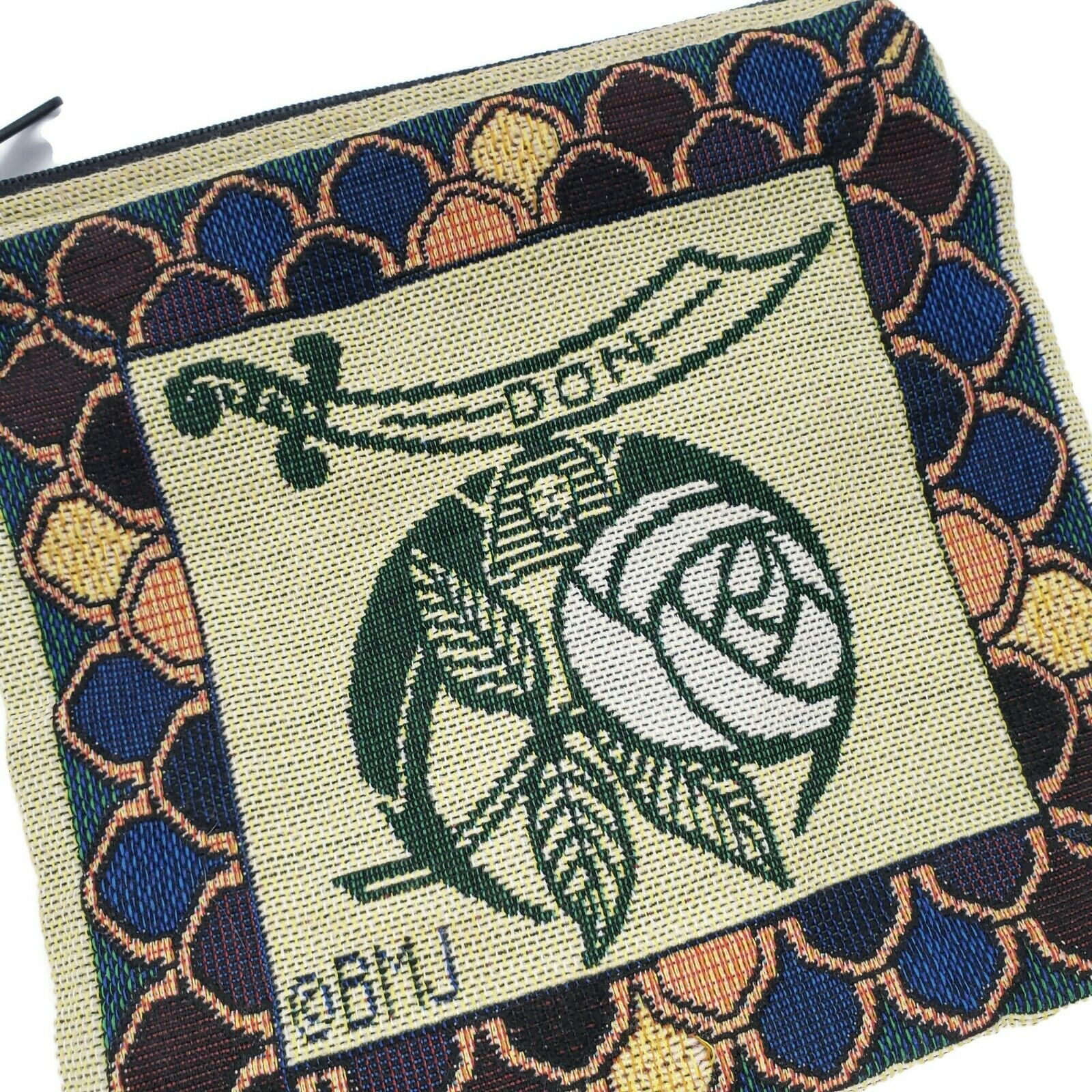 Vintage Shriners Tapestry Bag Daughters of the Nile Zip Top Pouch Scimitar Rose