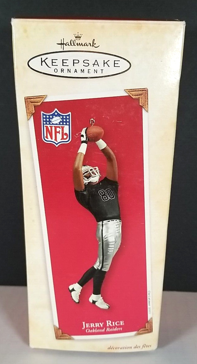 Vintage NFL Jerry Rice Oakland Raiders Hallmark Keepsake Christmas Ornament 