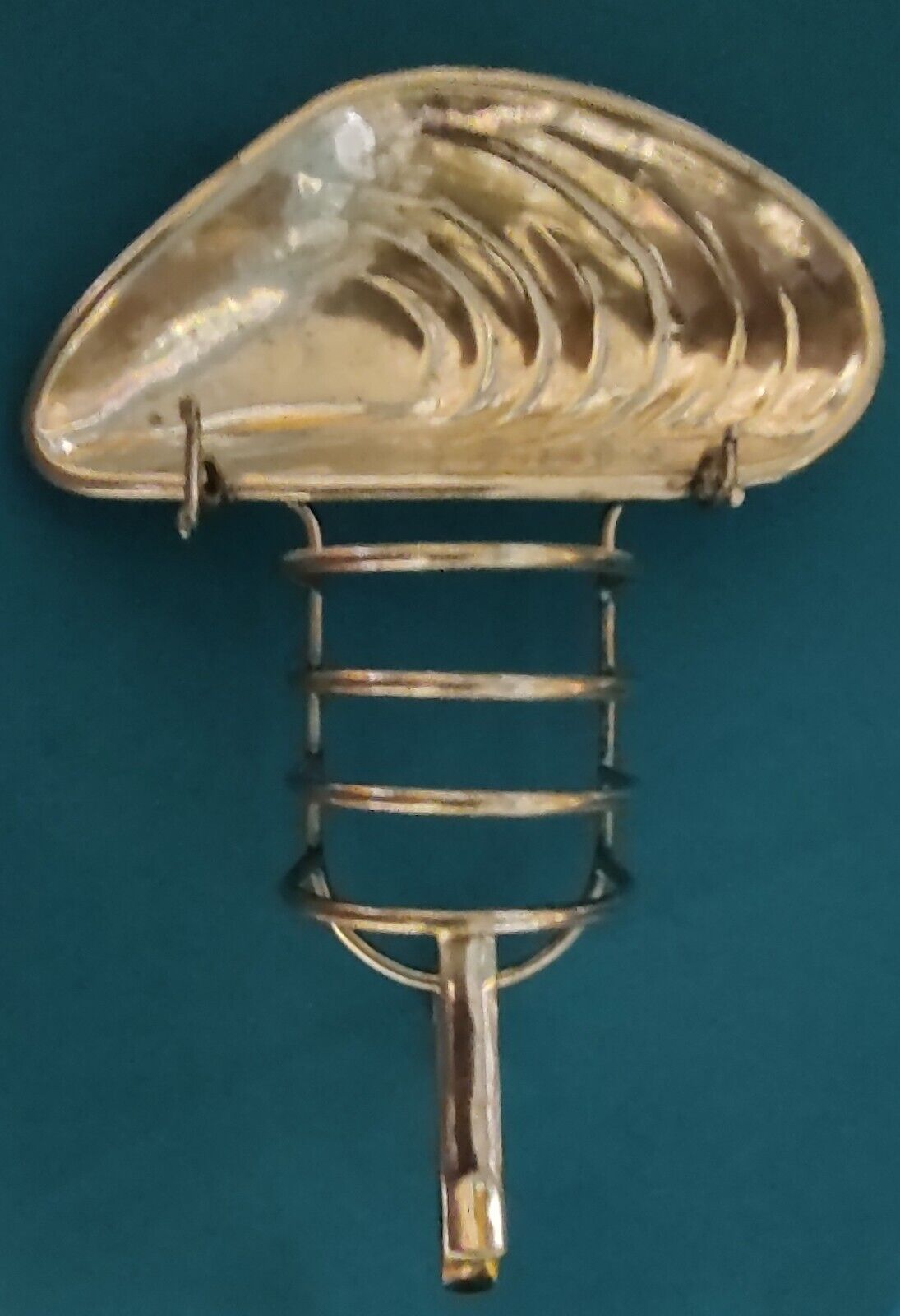 Very Unique Vintage Toast Rack with Mussel Shell Marmalade Dish & Spoon Cradle