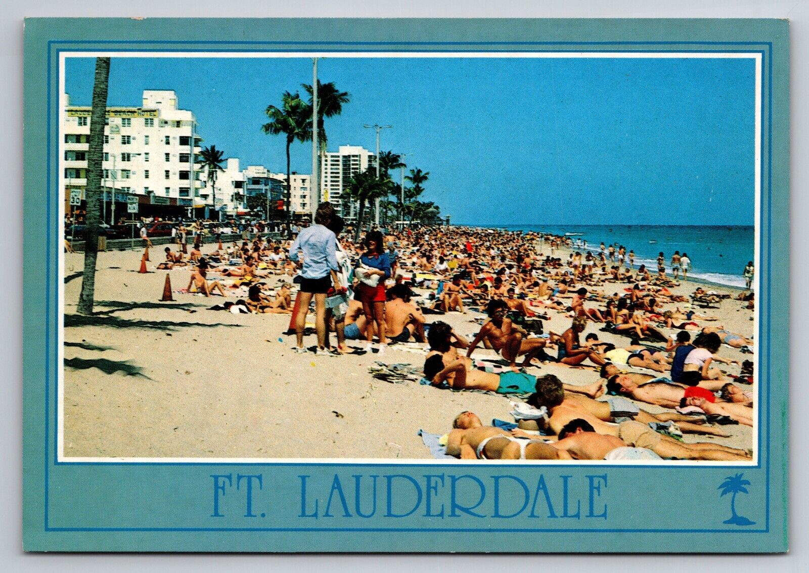 Fort Lauderdale Beach Florida Vintage Unposted Postcard