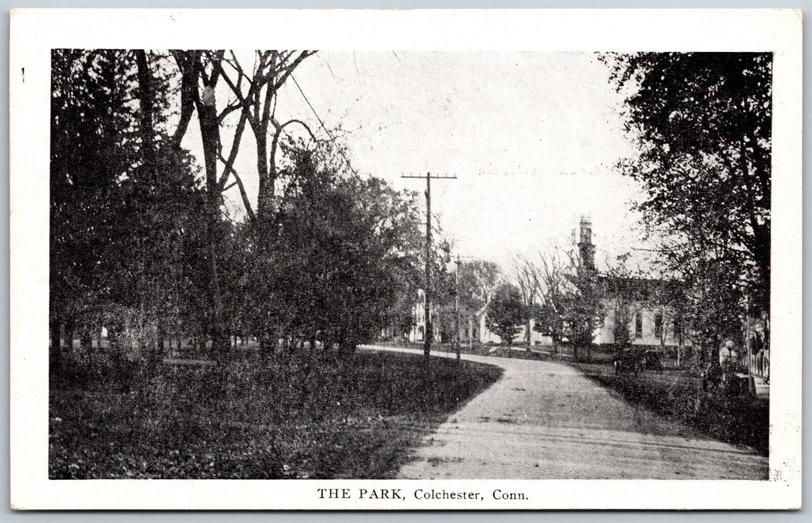 Vtg Colchester Connecticut CT The Park 1920s View Unused Postcard