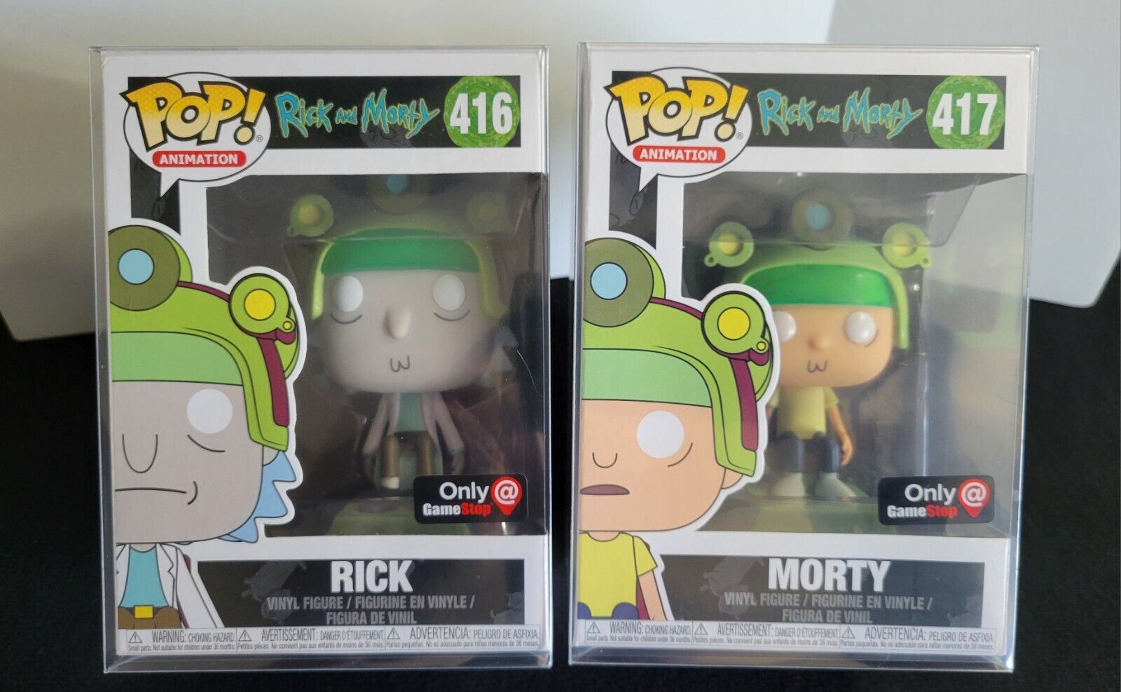 Funko Pop Rick and Morty Morty #417 & Rick #416 W/ Protector Gamestop Exclusive