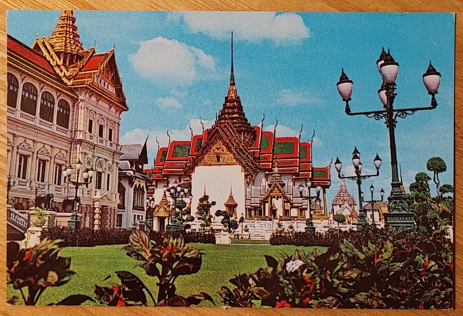 Royal Grand Palace Bangkok Thailand Postcard Chakri and Dusit Maha Prasat Throne