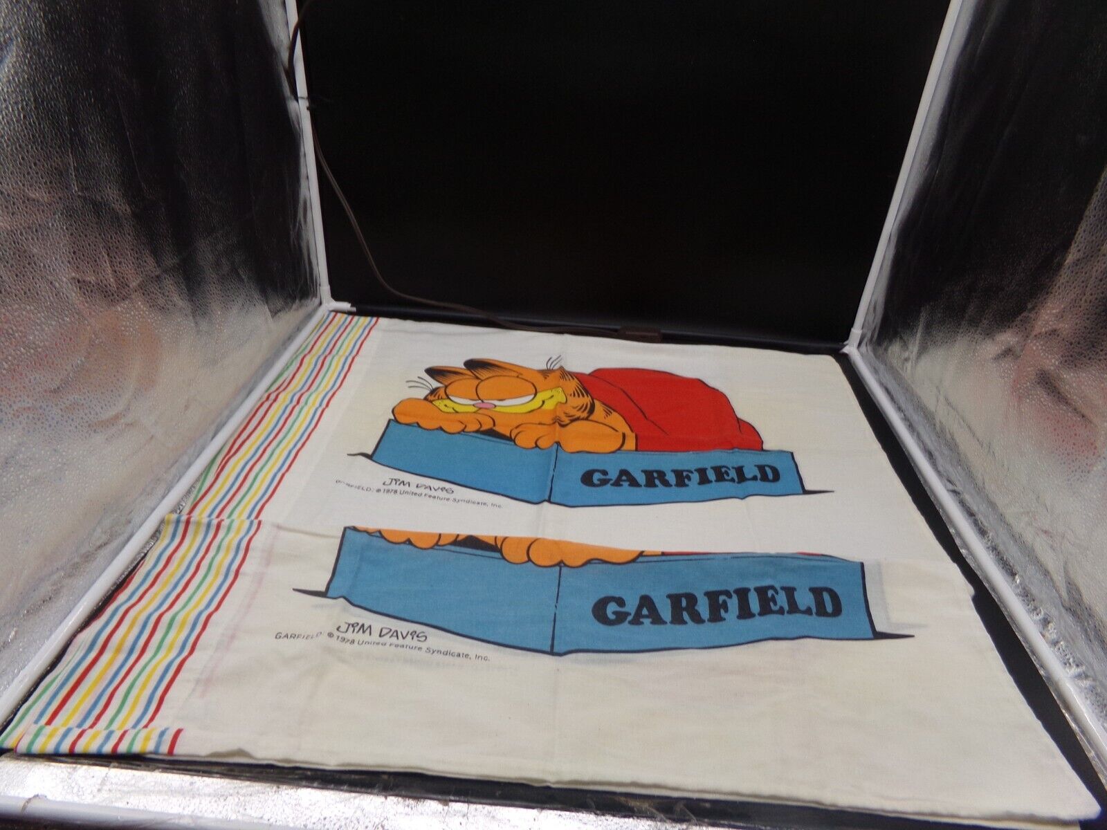 Lot Of 2 Vintage Garfield  Pillow Cases Collector Double Sided 1978 READ