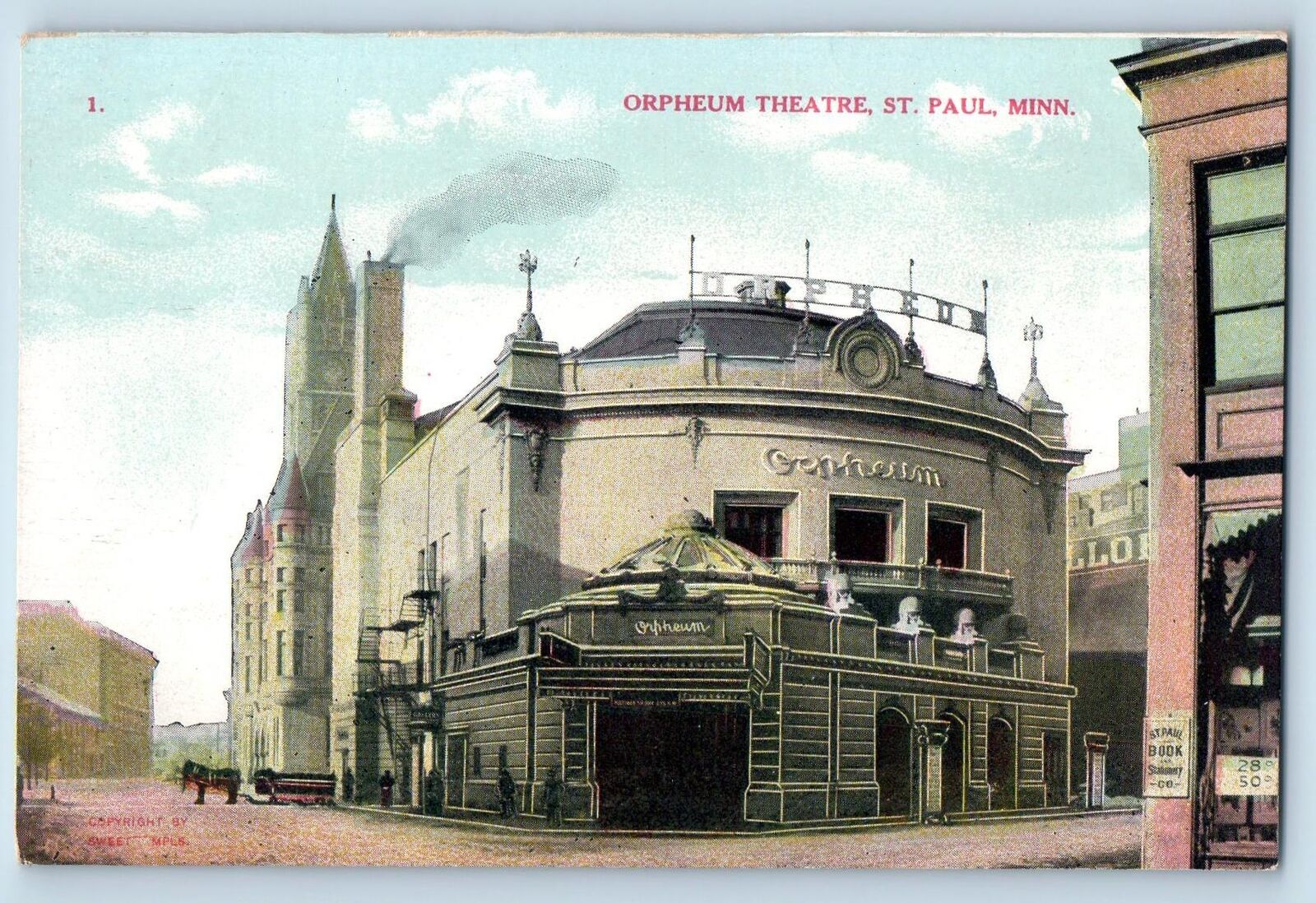 c1910\'s Orpheum Theater Building Entrance Carriage St. Paul Minnesota Postcard