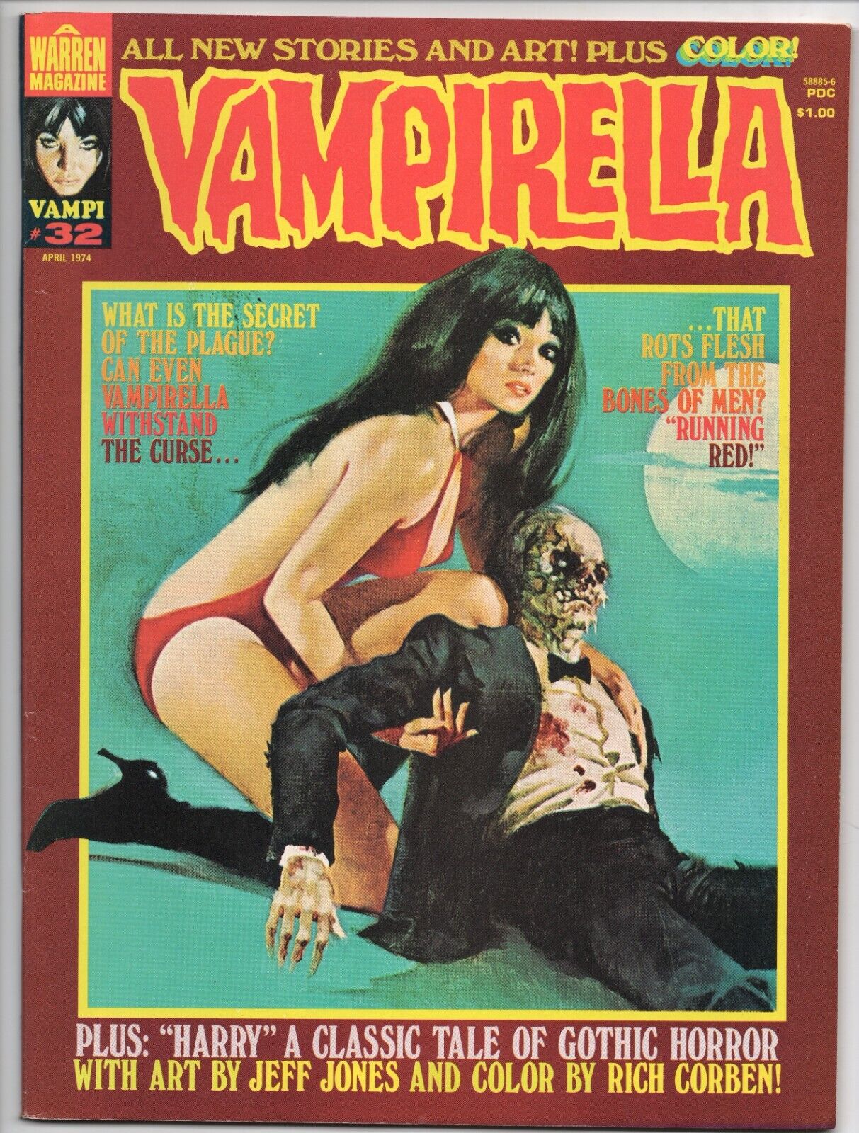 VAMPIRELLA #32 CORBEN April 1974 comic US book WARREN magazine B&W/color/tint VF