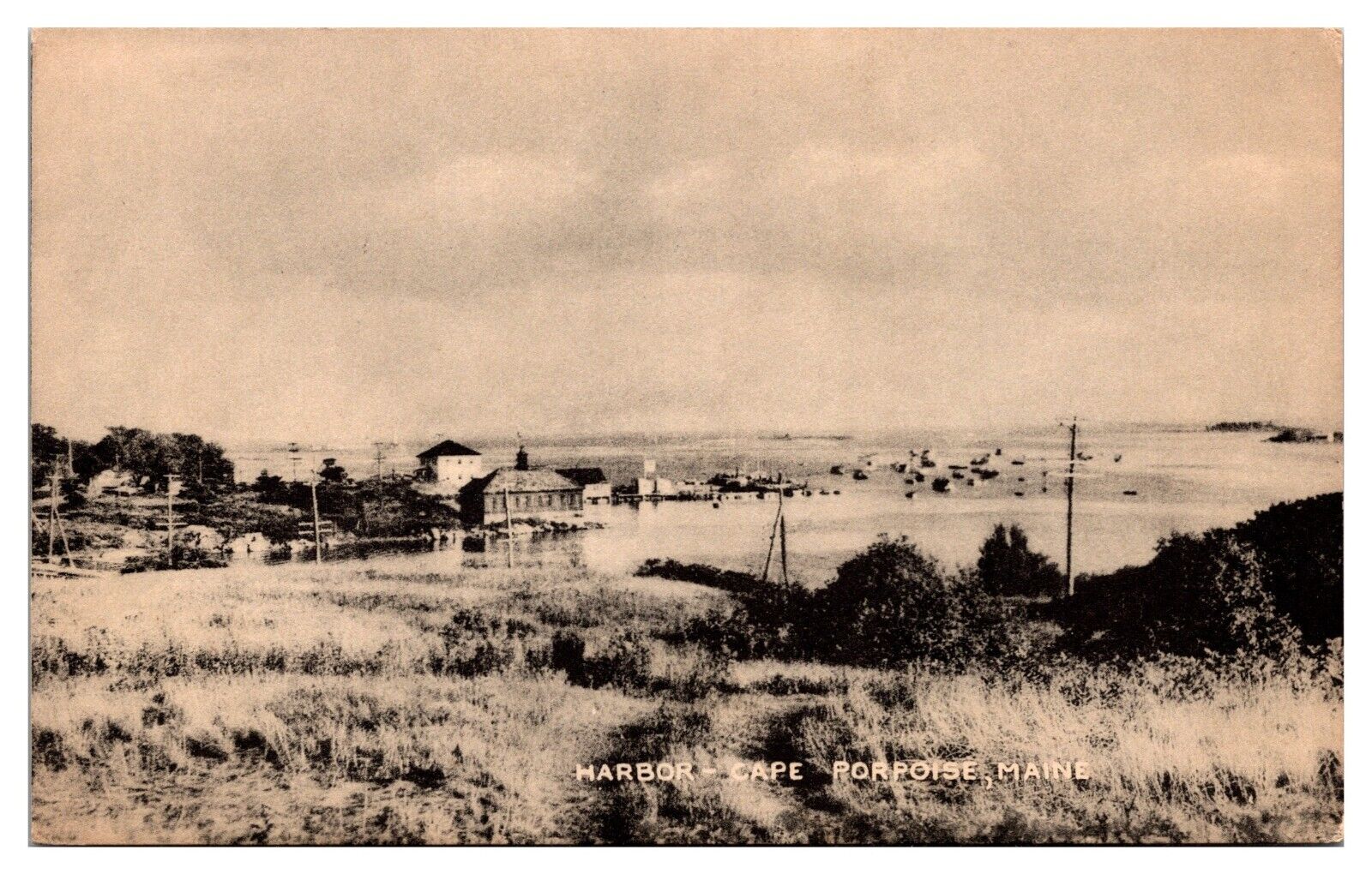 Vintage Harbor, Cape Porpoise, ME Postcard