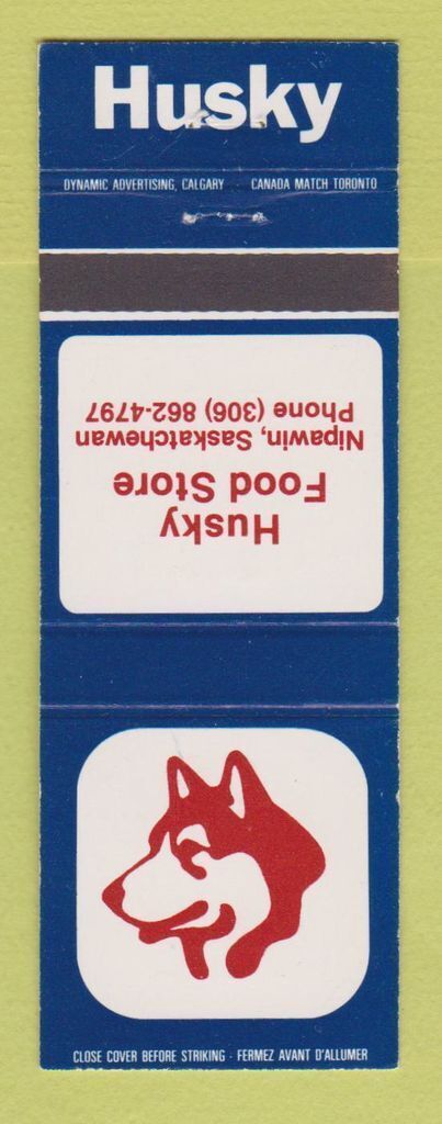 Matchbook Cover - Husky oil gas Nipawin SK