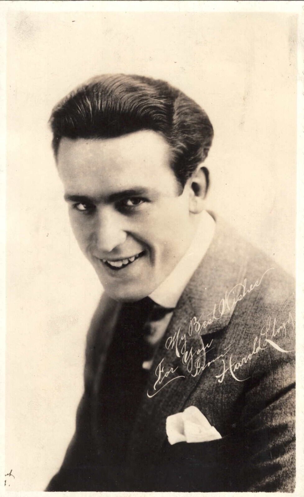 Harold Lloyd Vintage RPPC Postcard Silent Film Star