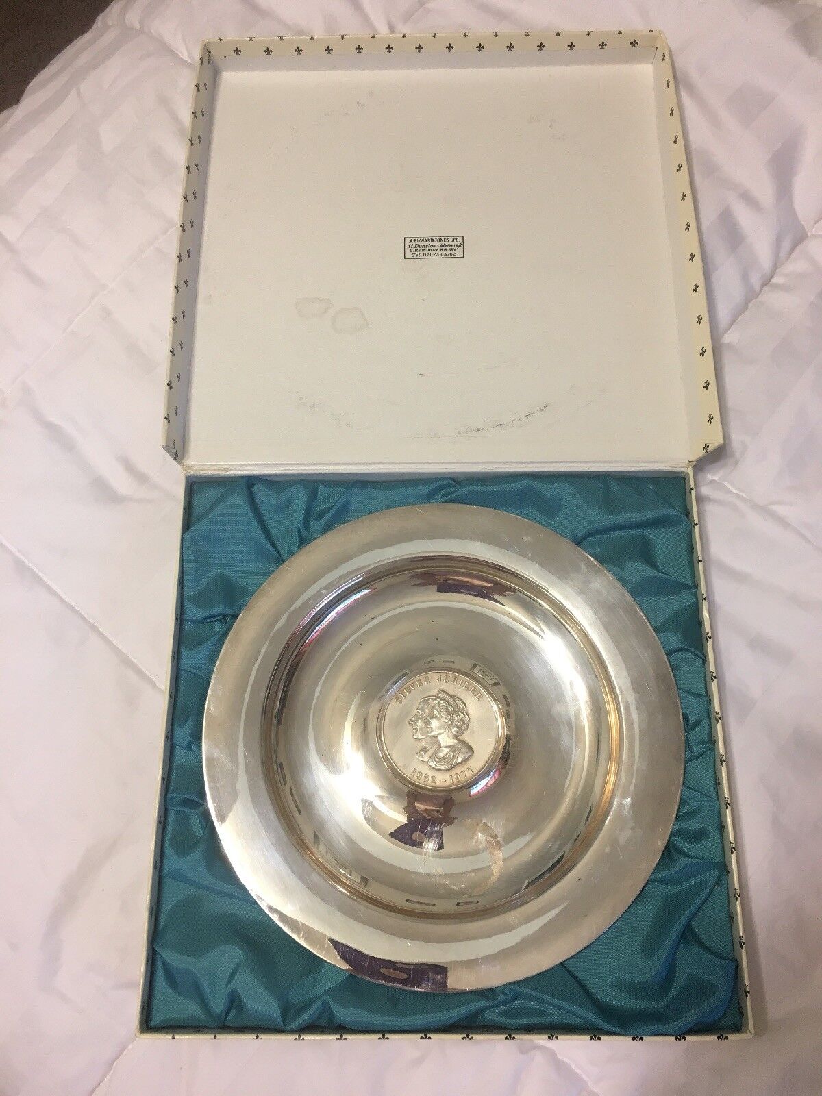 Silver Jubilee Tray With Coin 1952-1977 Sliver Plated with Box