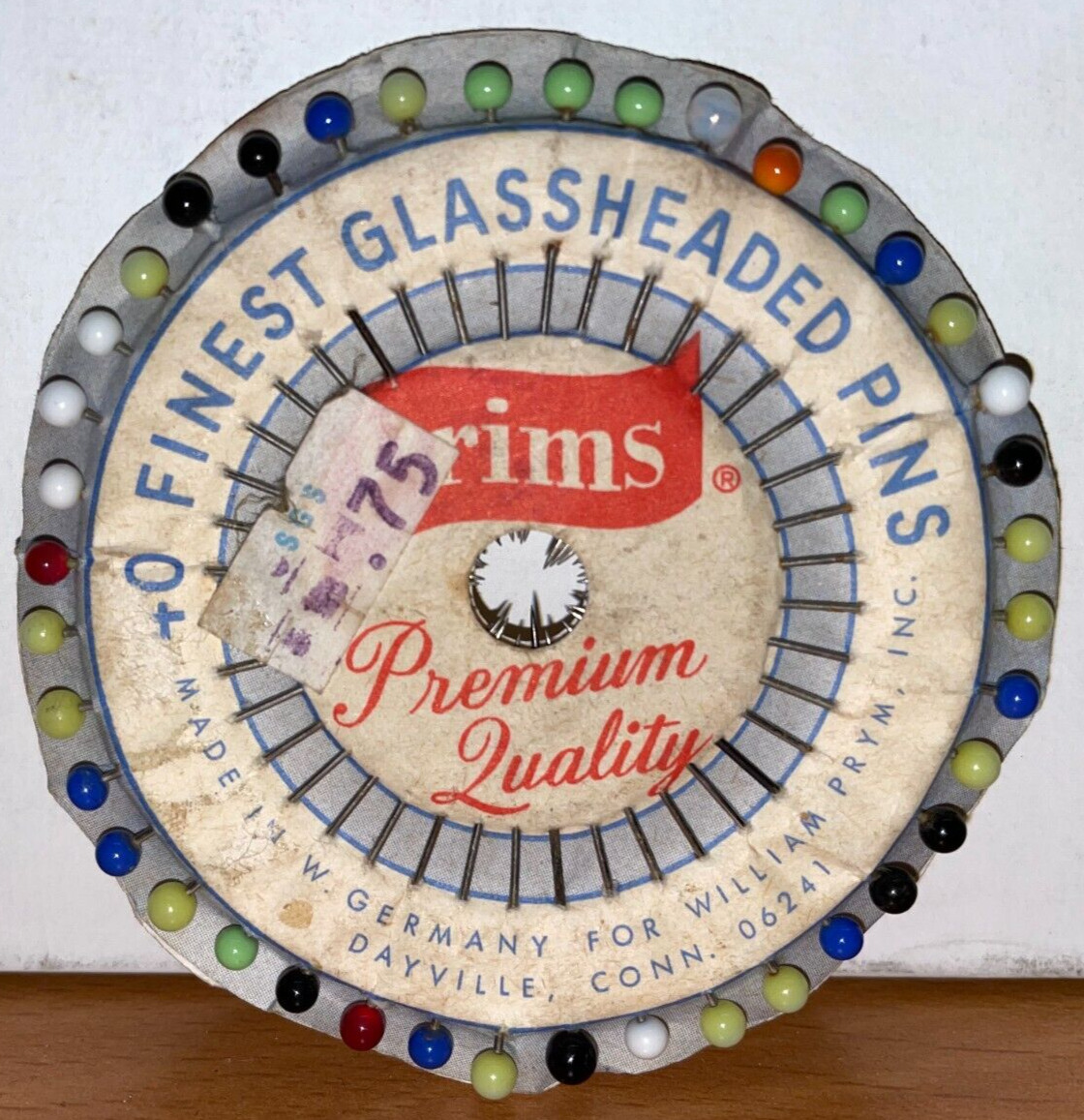 Vintage Prims Glassheaded Pin Package | Complete | Post-War Glass Stick Pin Lot