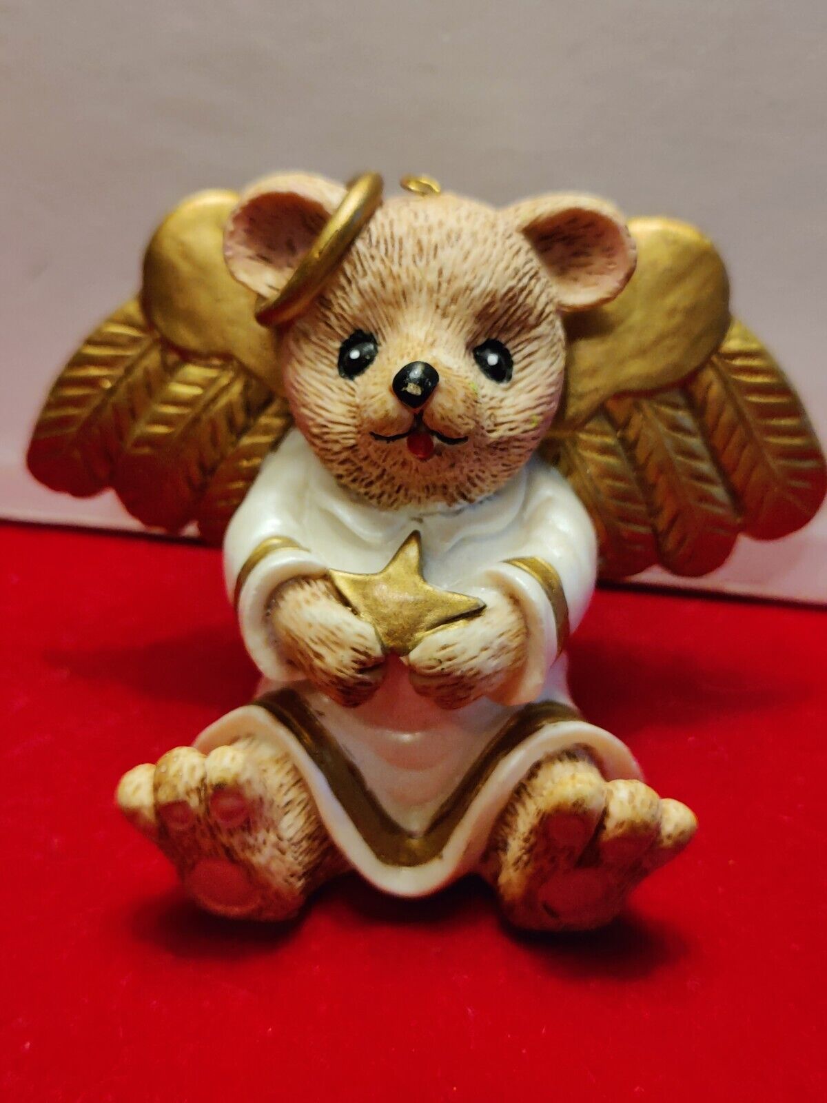 Claire\'s 1996 Teddy Bear Angel Holiday Ornament 2.25\