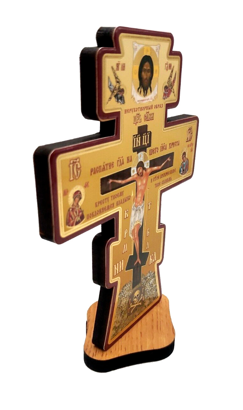 Wooden Desktop Crucifix - Made in Ukraine Christian Icon Cross 5\