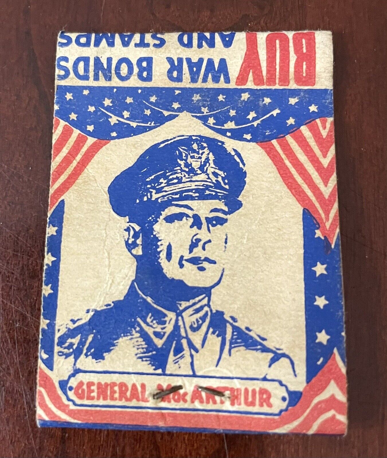 General MacArthur Give’em Both Barrels Buy War Bonds & Stamps Matchbook Cover
