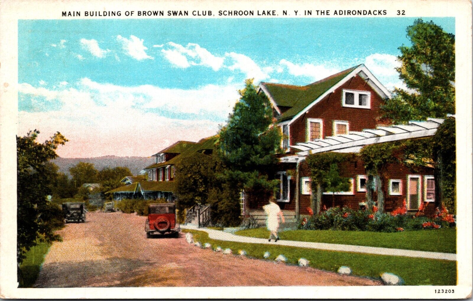 Main Building Of Brown Swan Club Schroon Lake New York NY Vintage Postcard L2