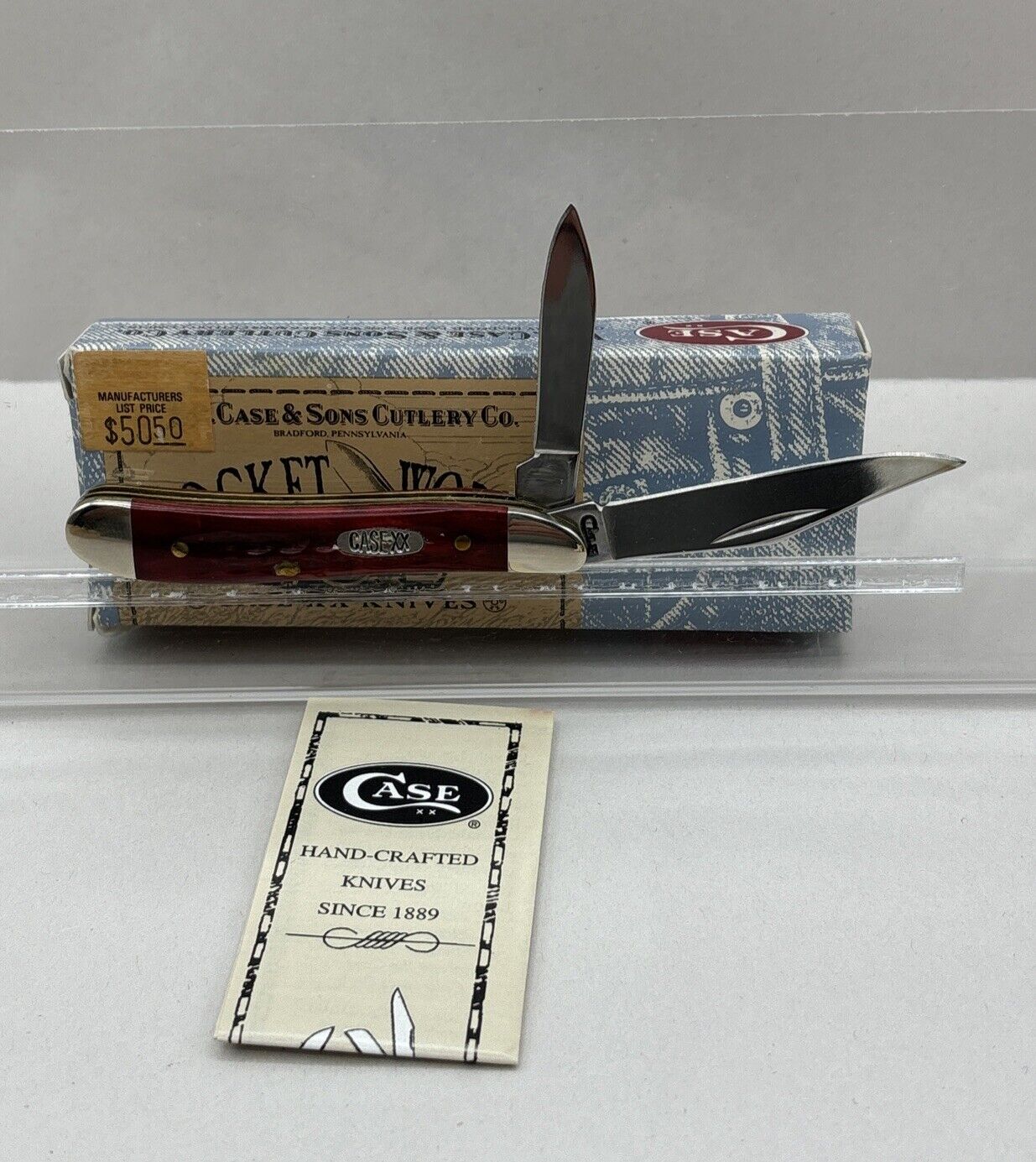 1997 Case XX Pocket Worn Knife OLD RED Peanut Bone 6220 SS Item #00781 NEW