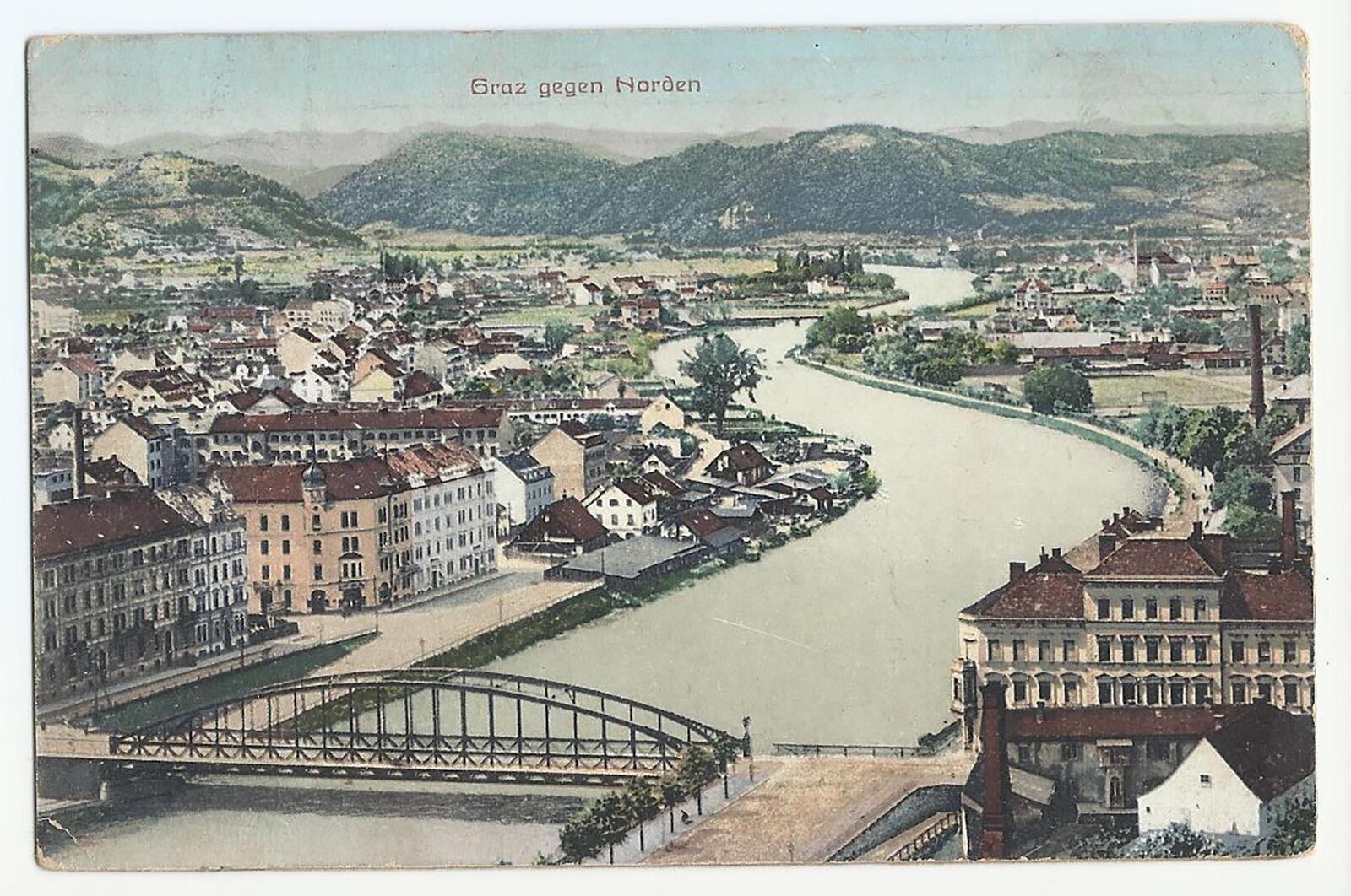 Graz Austria, Picture Postcard, View against North