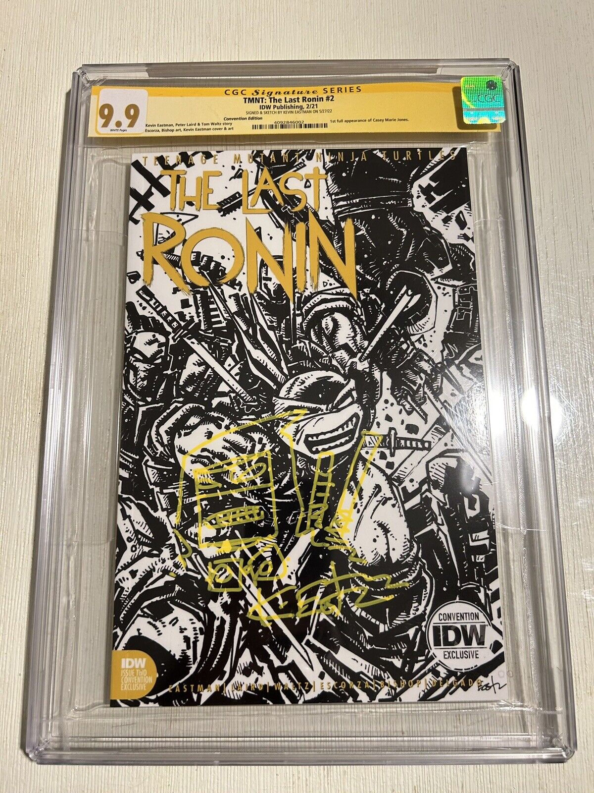 The Last Ronin #2 CGC 9.9 IDW 2020 Signed & Sketched By Kevin Eastman