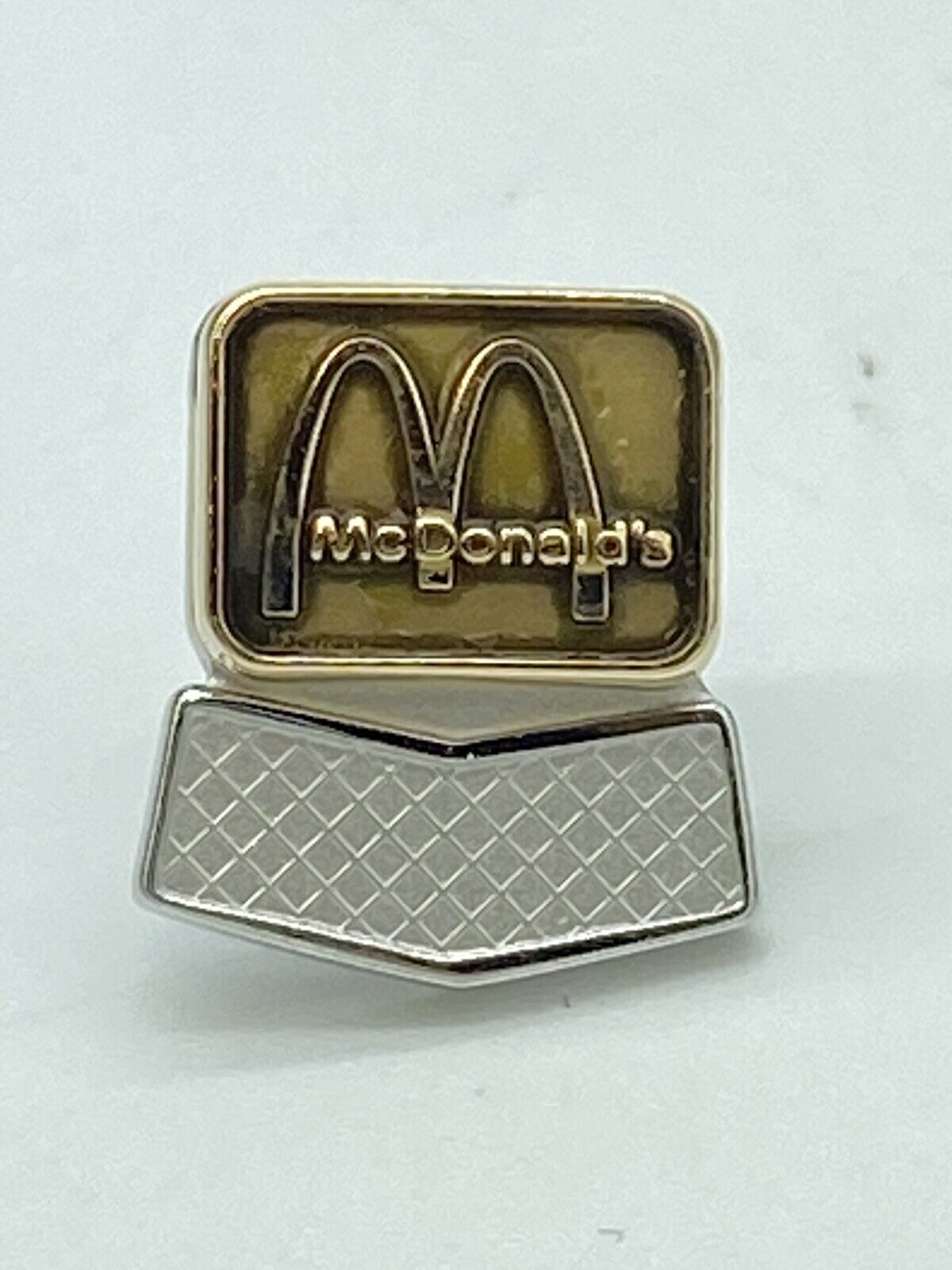 McDonalds 14k White & Yellow Gold Pin Golden Arches Collectible