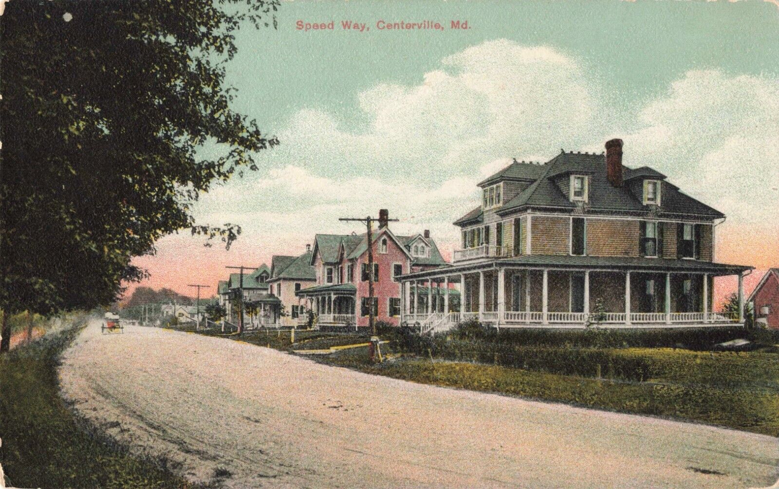 Speed Way Centerville Maryland MD Queen Anne\'s County Centreville 1910 Postcard