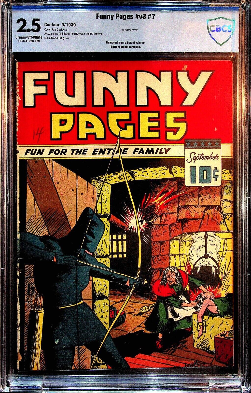 Funny Pages V3 #7  CBCS 2.5 1st Arrow cover Centaur.
