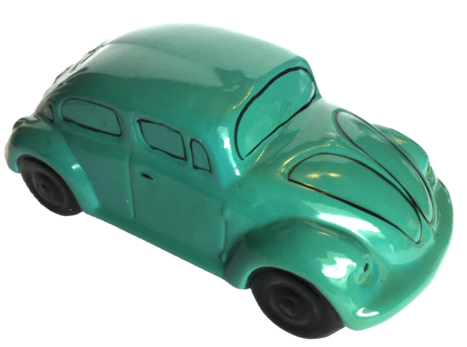 Nanco VW Volkswagen Beetle Bug Bank Blue Ceramic 1960\'s Vintage