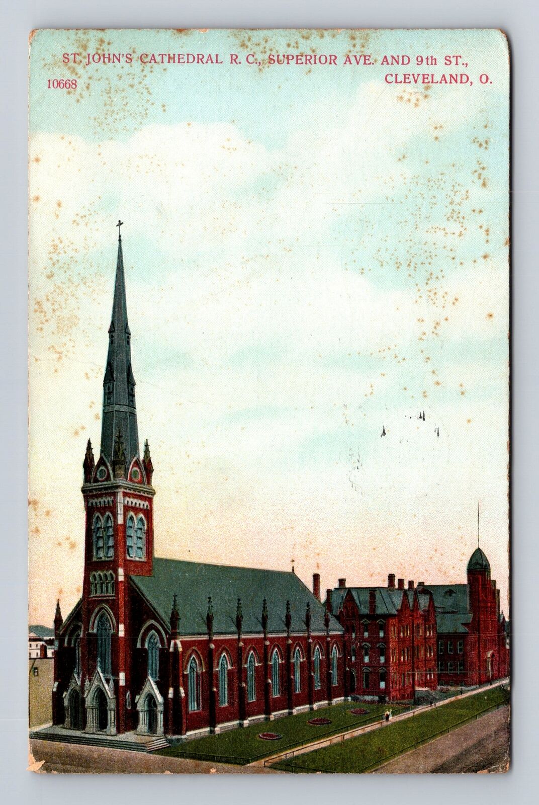Cleveland OH-Ohio, St John's Cathedral, Religion, Vintage c1920 Postcard