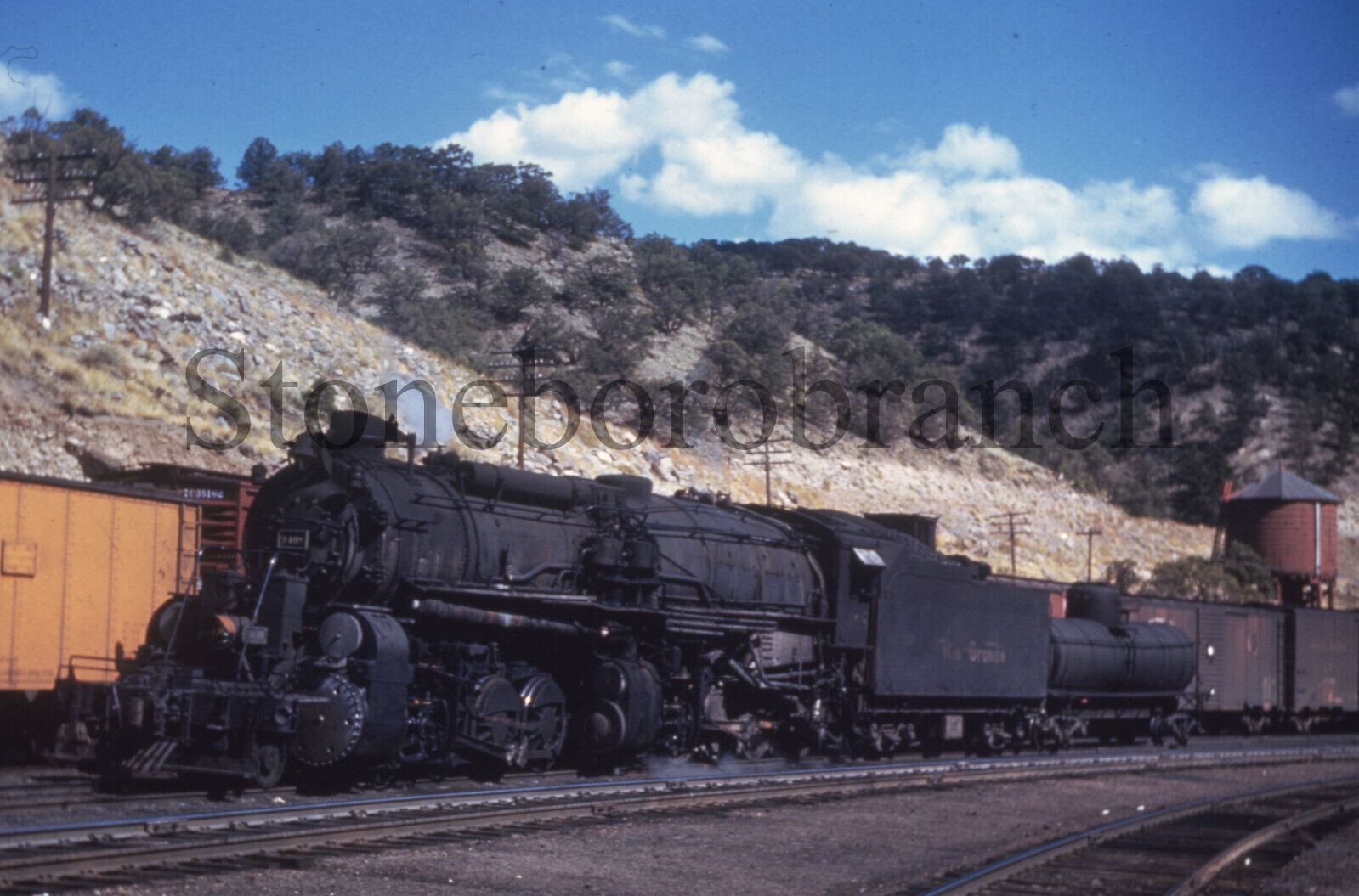 M.) DUPLICATE RR slide: D&RGW steam #3408 @ orestod CO; 9/25/1950