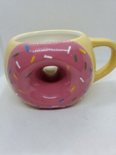 Pink Sprinkle Tag 18 oz. Donut Coffee/Tea Cup/Mug