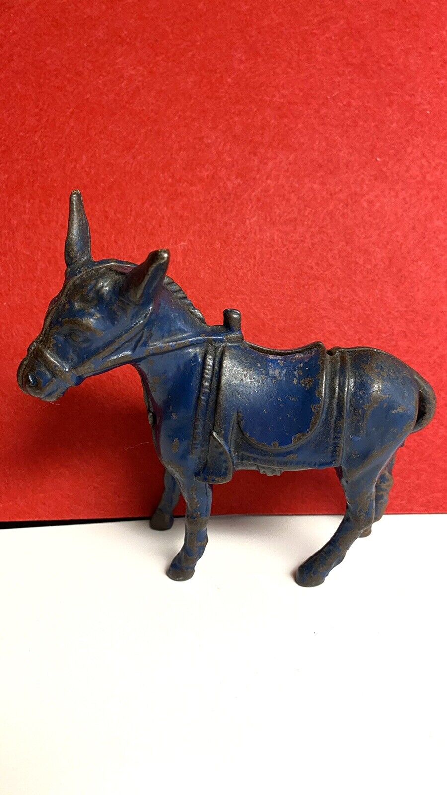 Antique Vintage Cast Iron Metal Penny Bank Mule Donkey Original  